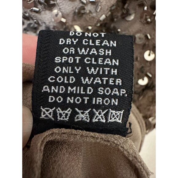 Y2K Adrianna Papell Womans Silk Beaded Top Size 3X Sequin Evening Event Fairy - Picture 5 of 15